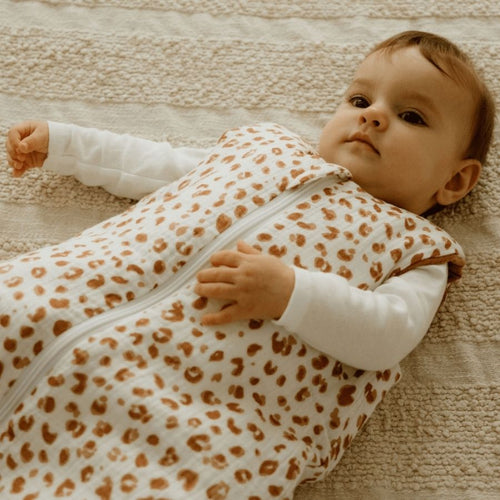 Gigoteuse Leopard Évolutive 4 Saisons Gaze De Coton - Marron