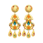 Gloria Clip Earrings Round and Drops – Multicolour