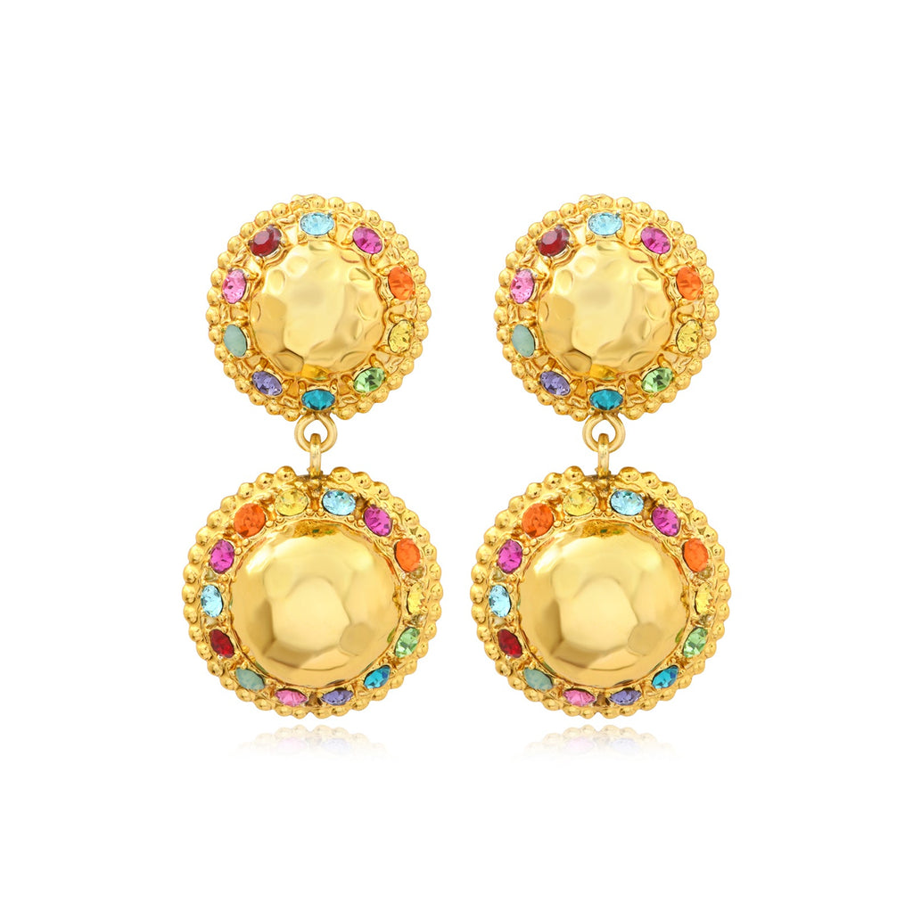 Gloria Graphic Round Stud Earrings – Multicoloured
