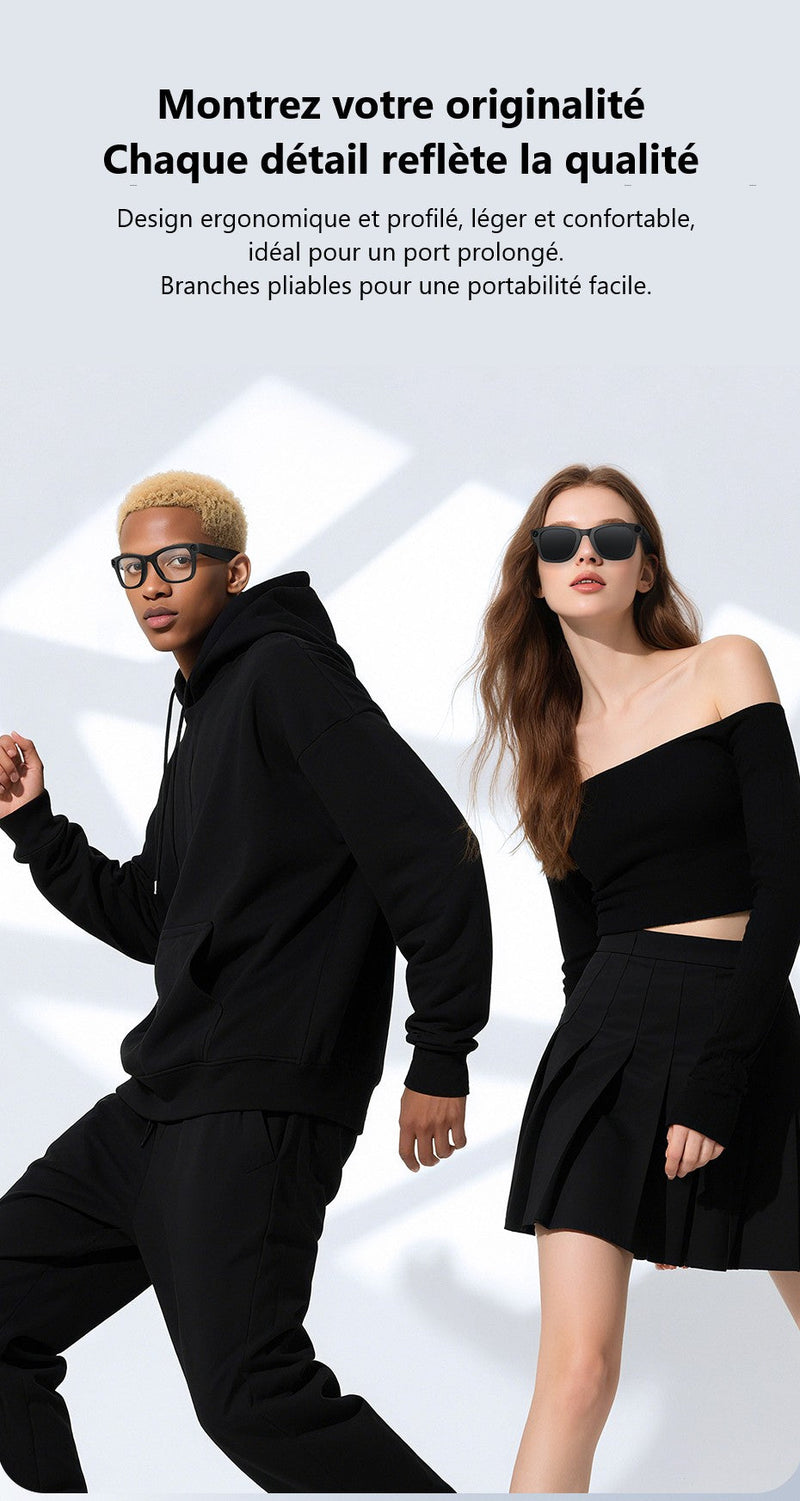 Lunettes Connectées Ai Avec Caméra 8Mp & Audio Bluetooth