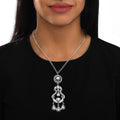 Gloria Sculptural Pendant Long Necklace – Silver