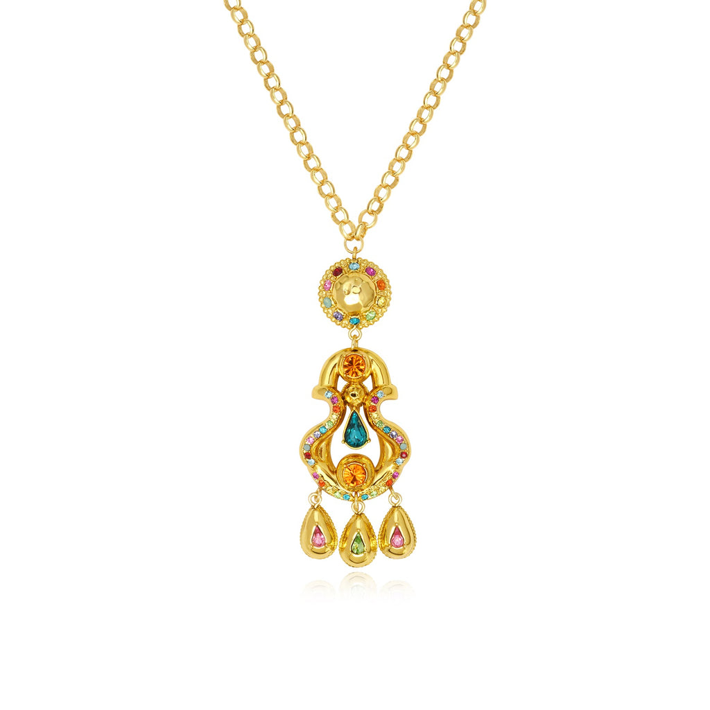 Collar Sautoir Gloria Colgante Escultural – Multicolor