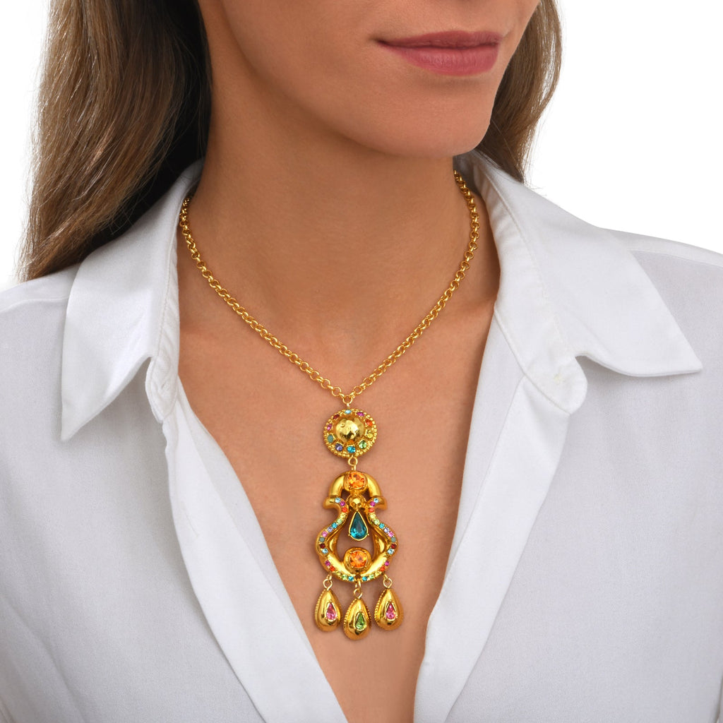 Collar Sautoir Gloria Colgante Escultural – Multicolor