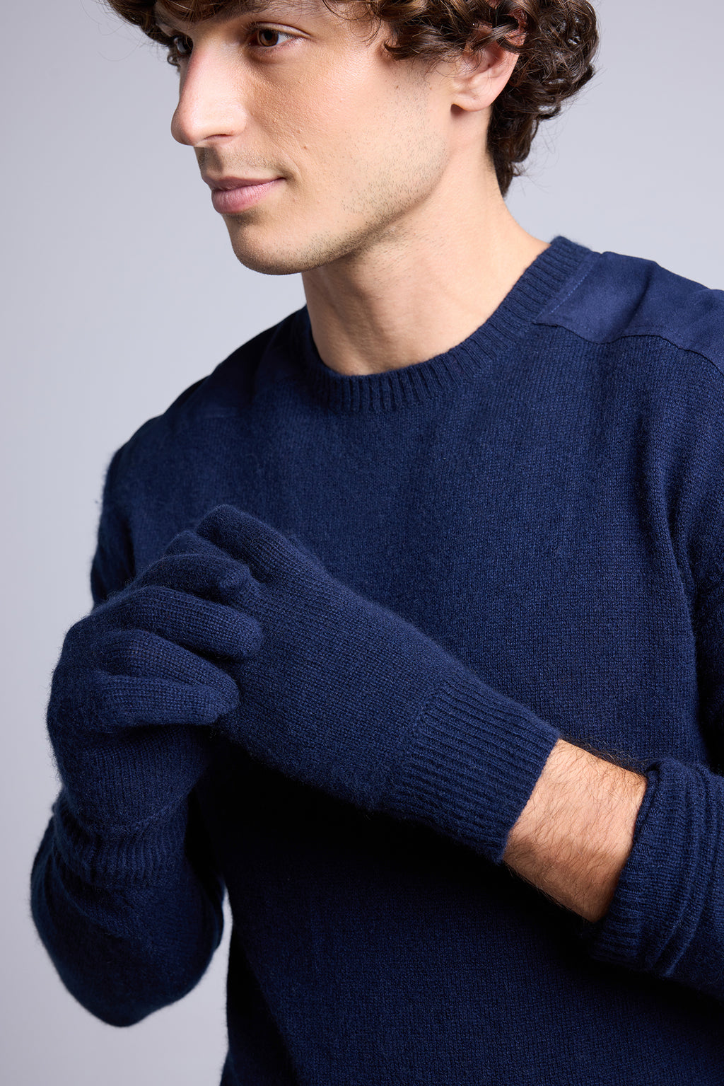 Rękawiczki unisex Gloves - Granatowe - Unisex - 100% Kaszmir