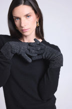 Gants Unisexe Lurex Gloves - Noir Lurex Argente - Mixte