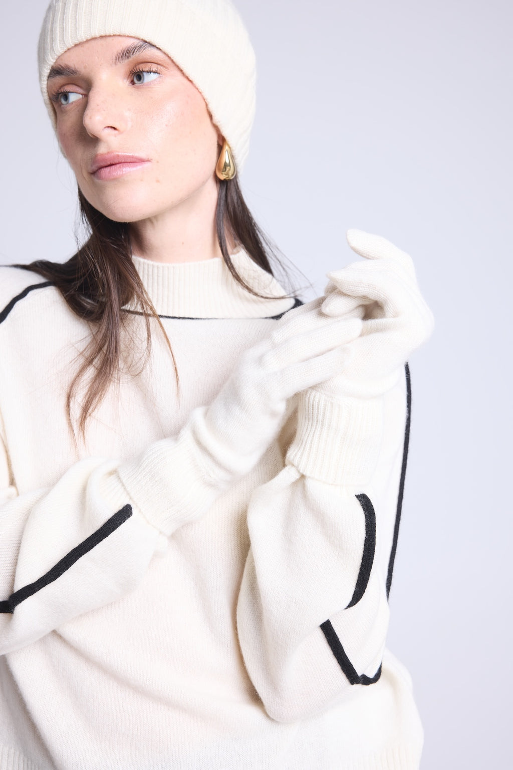 Gants Unisexe Gloves - Blanc - Mixte - 100% Cachemire