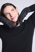 Gants Unisexe Lurex Gloves - Noir Lurex Argente - Mixte