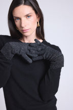 Gants Unisexe Lurex Gloves - Noir Lurex Argente - Mixte