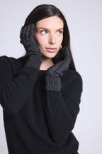 Gants Unisexe Lurex Gloves - Noir Lurex Argente - Mixte