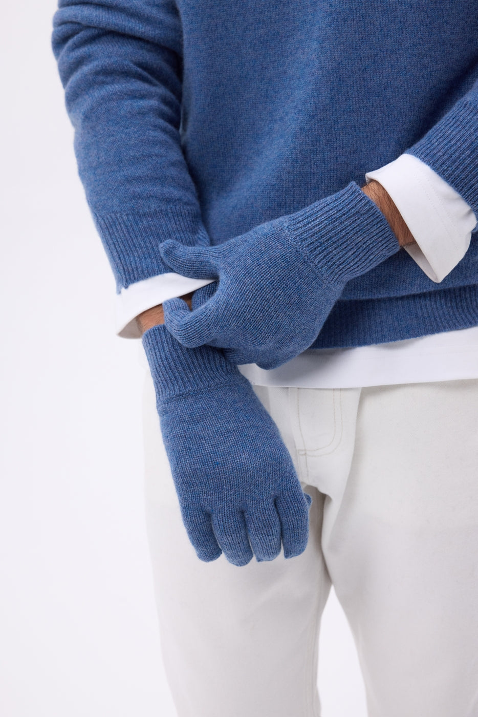 Gants Gloves - Bleu Jean - Mixte - 100% Cachemire