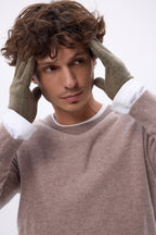 Guanti Gloves - Kaki Melange - Unisex - 100% Cashmere