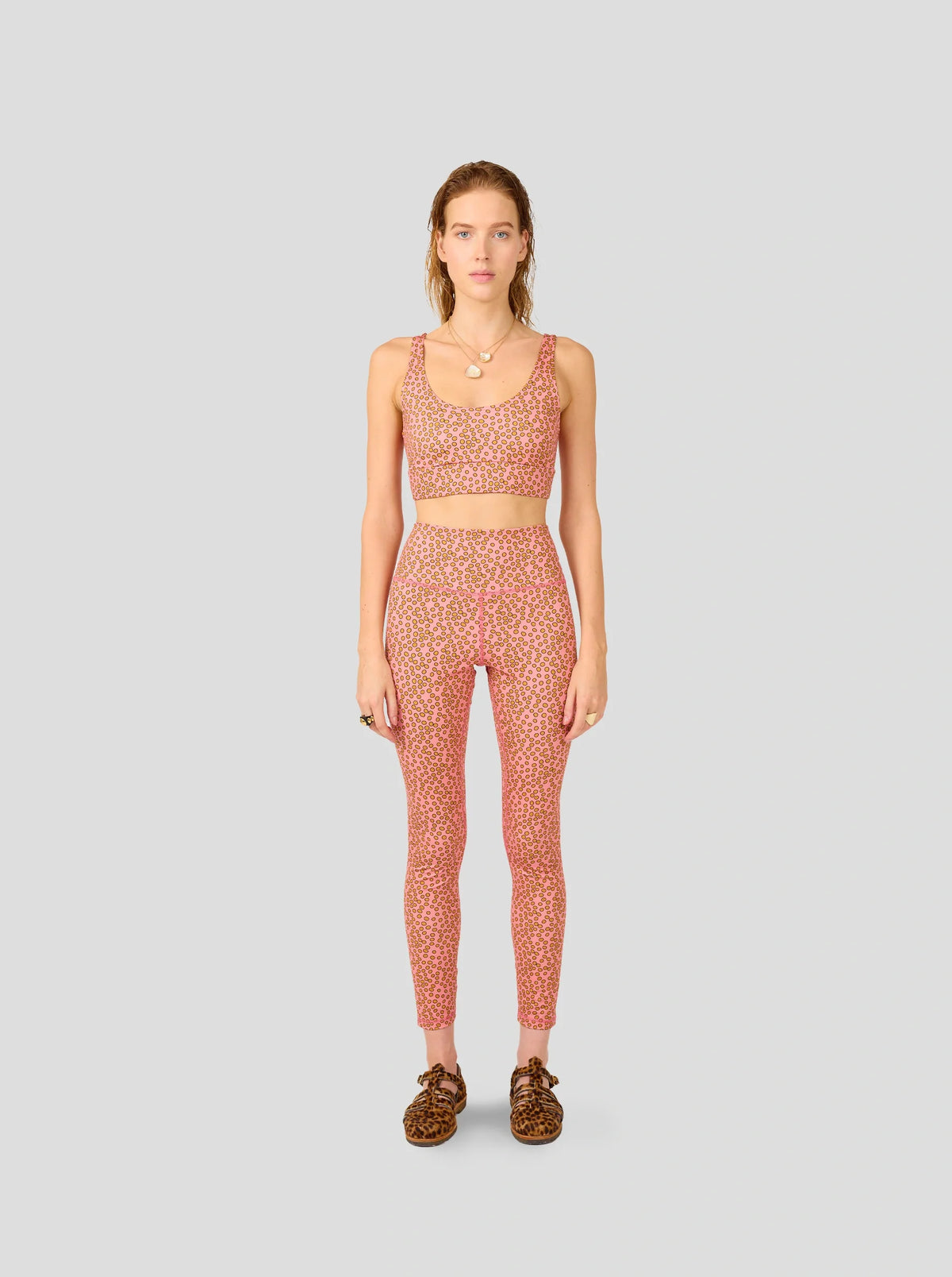 Legging Glue In Canyon Clay Messy Dots Print