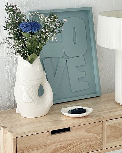 Vase Poisson En Céramique - Blanc