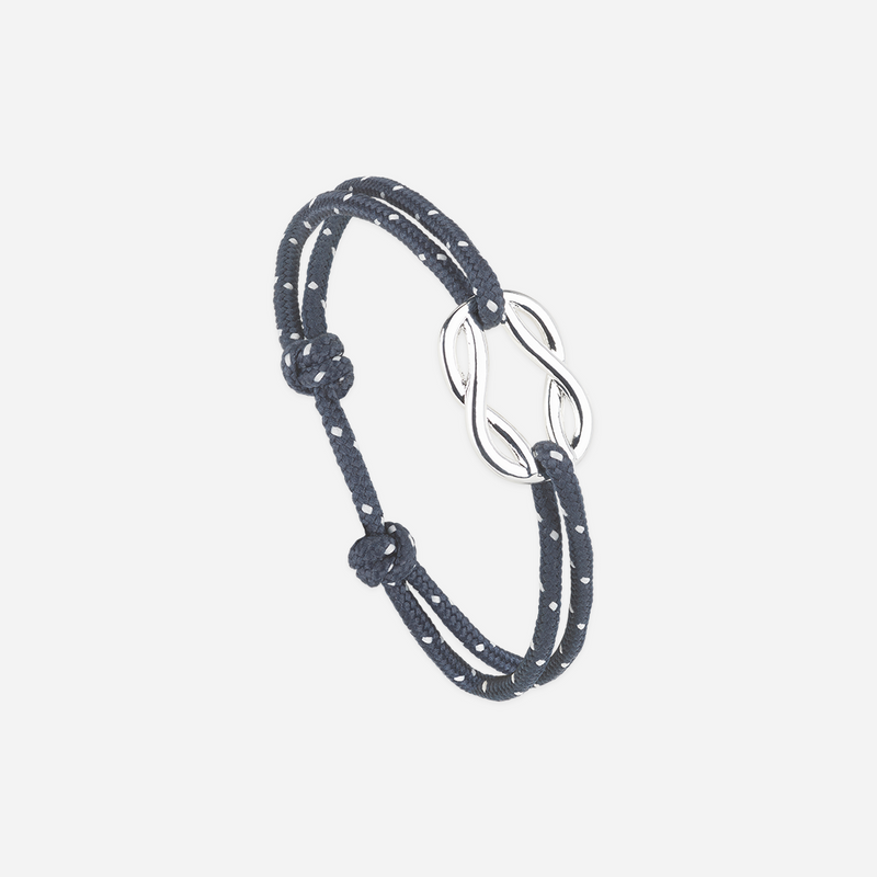 Bracelet Goélette - Bleu Marine Moucheté Blanc