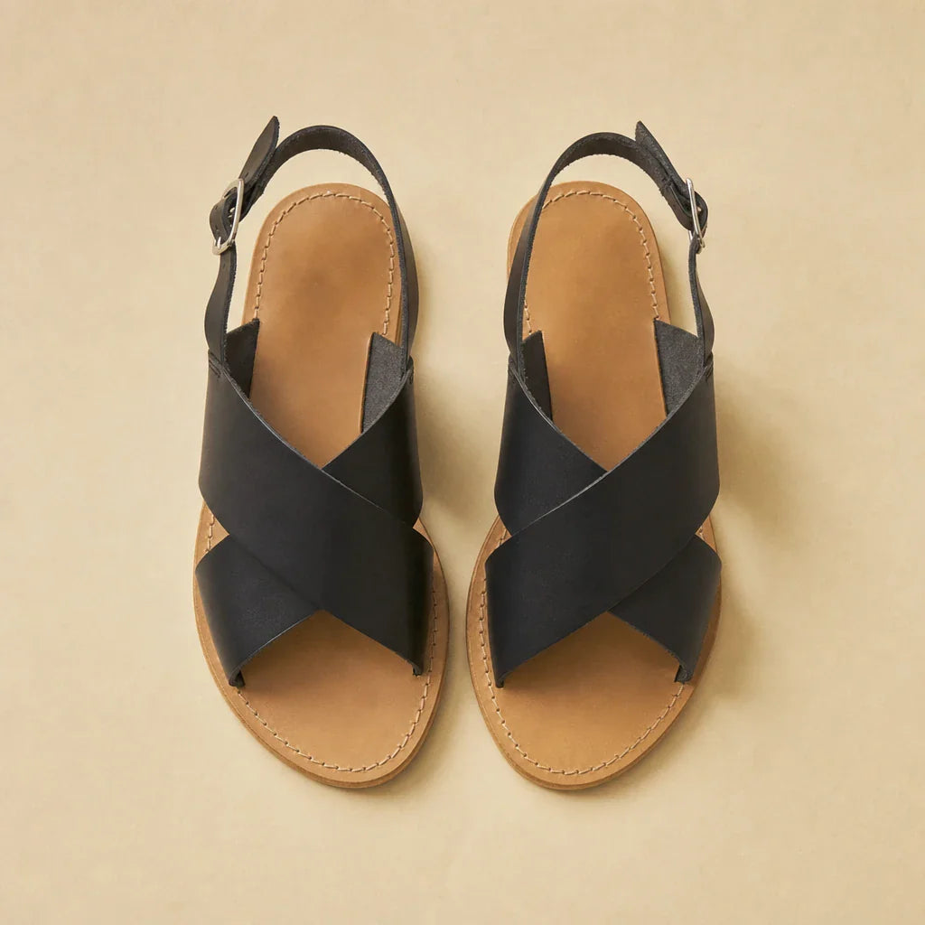Acoyte Sandals - Black Croco