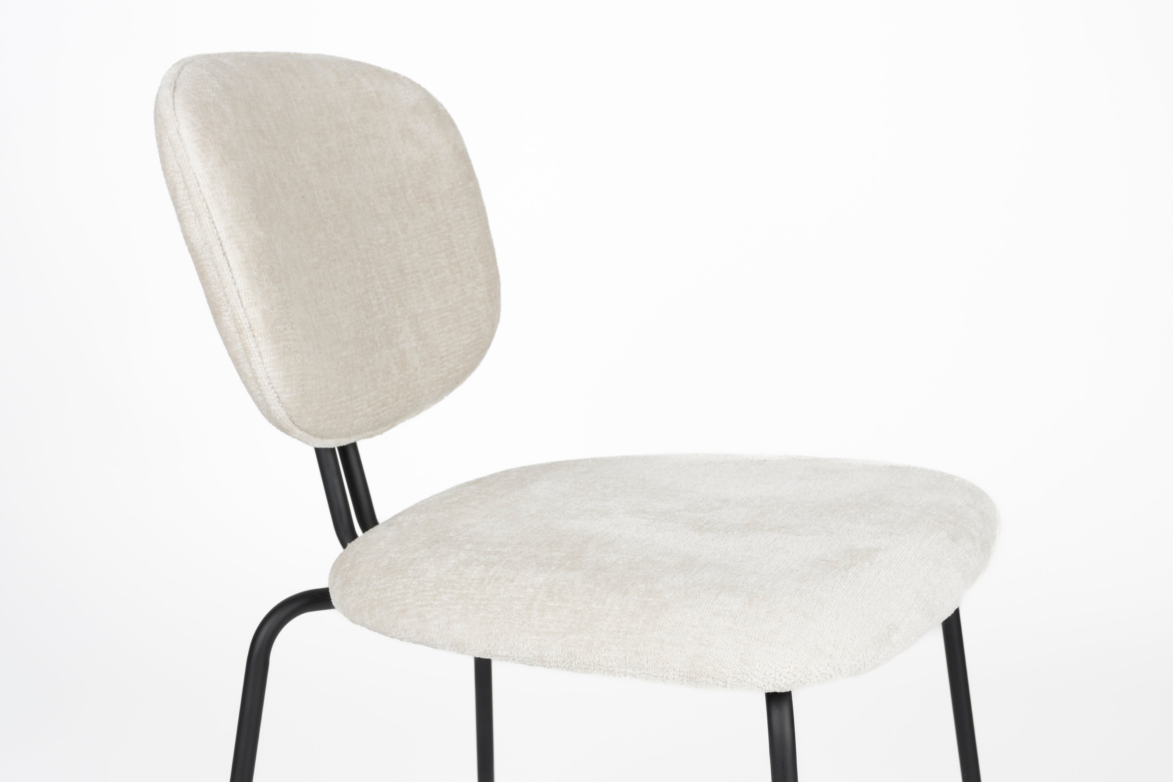 Button - Dining Chair - Polyester - Off White/Beige