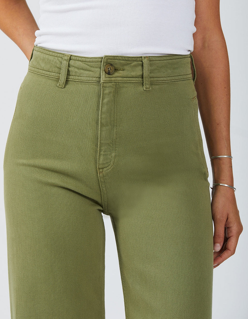 Pantalón Straight Grace Color - Kaki - Mujer