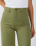 Pantalón Straight Grace Color - Kaki - Mujer