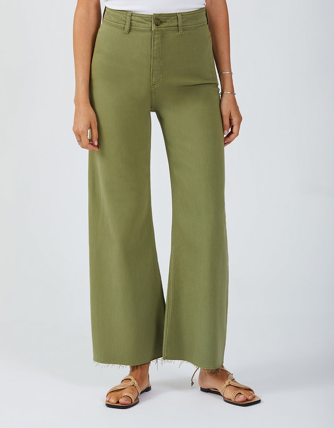 Pantalón Straight Grace Color - Kaki - Mujer