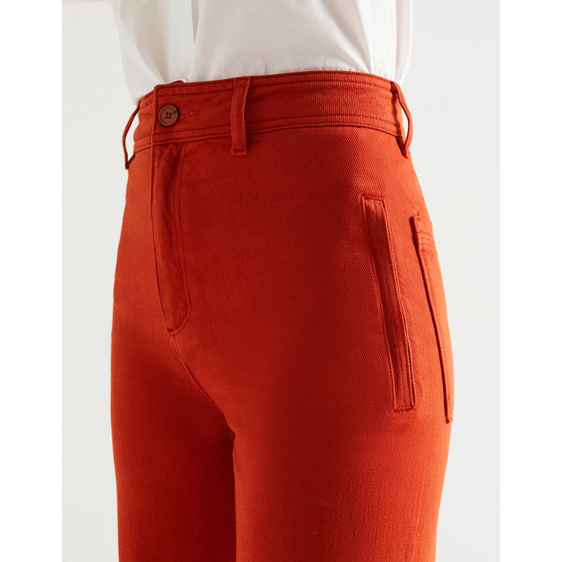 Reiko - Straight Grace Color Pants - Red Clay - Woman