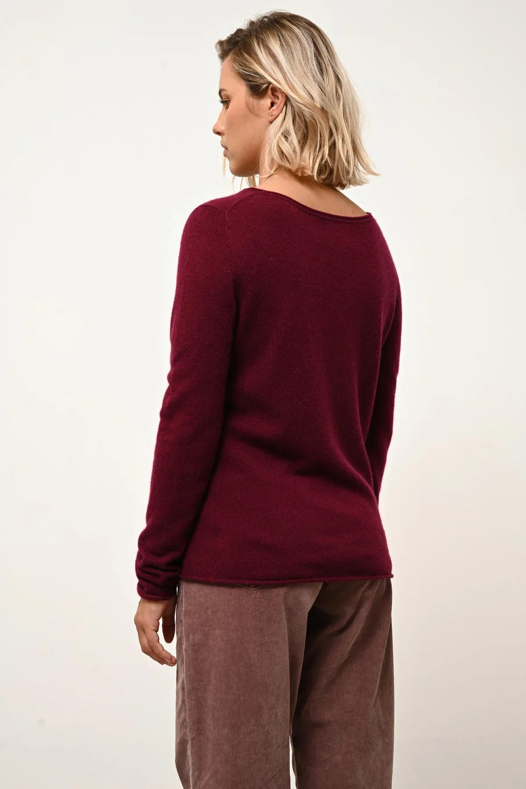 Boat Neck Jumper - Grace - Burgundy