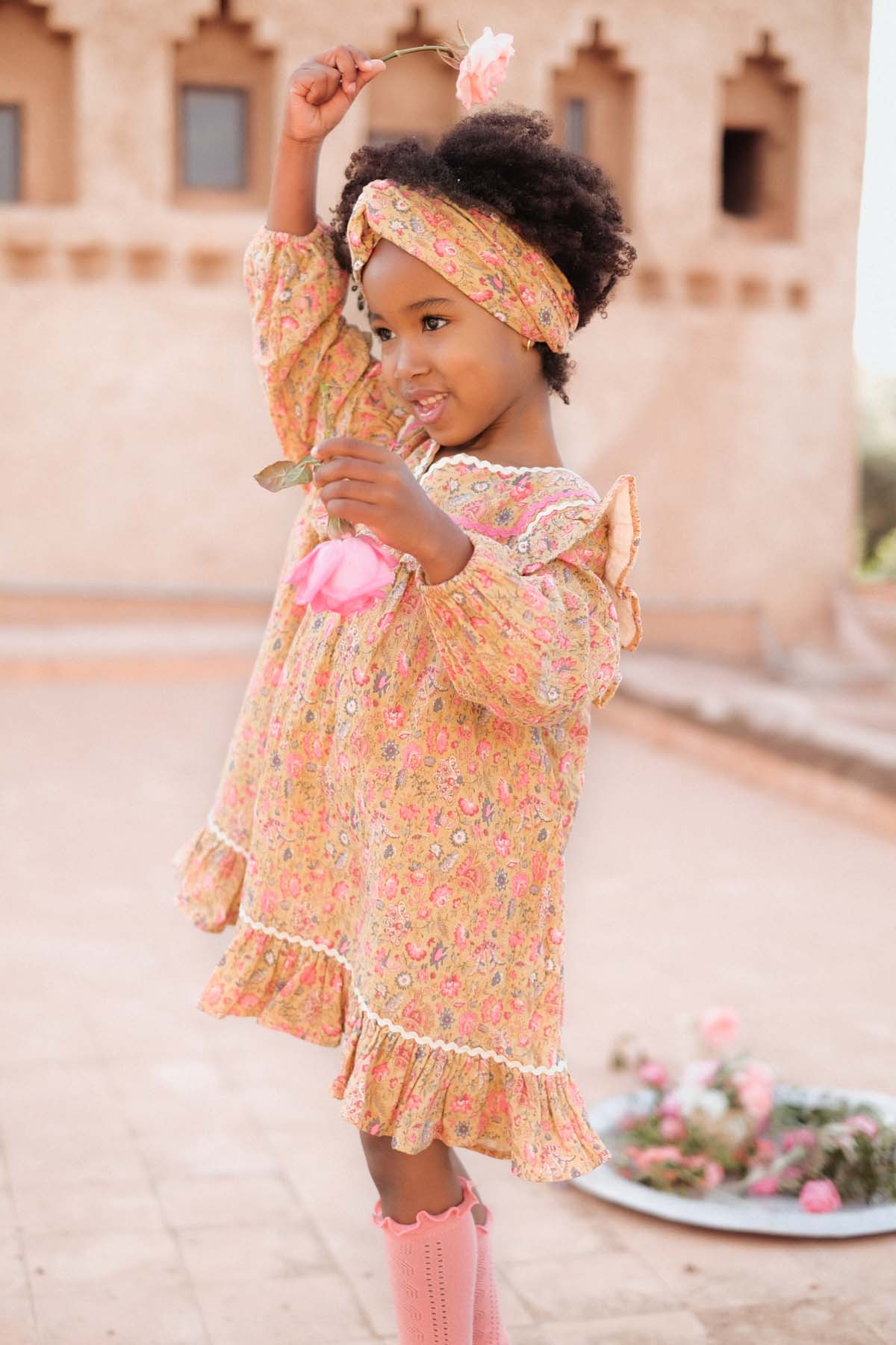 Jilana Dress - Saffron Flower Field - Child