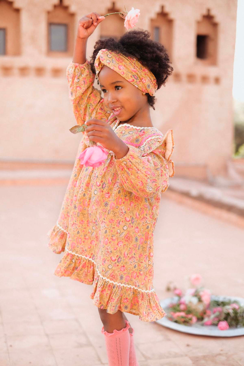 Robe Jilana - Champ De Fleurs De Safran - Enfant