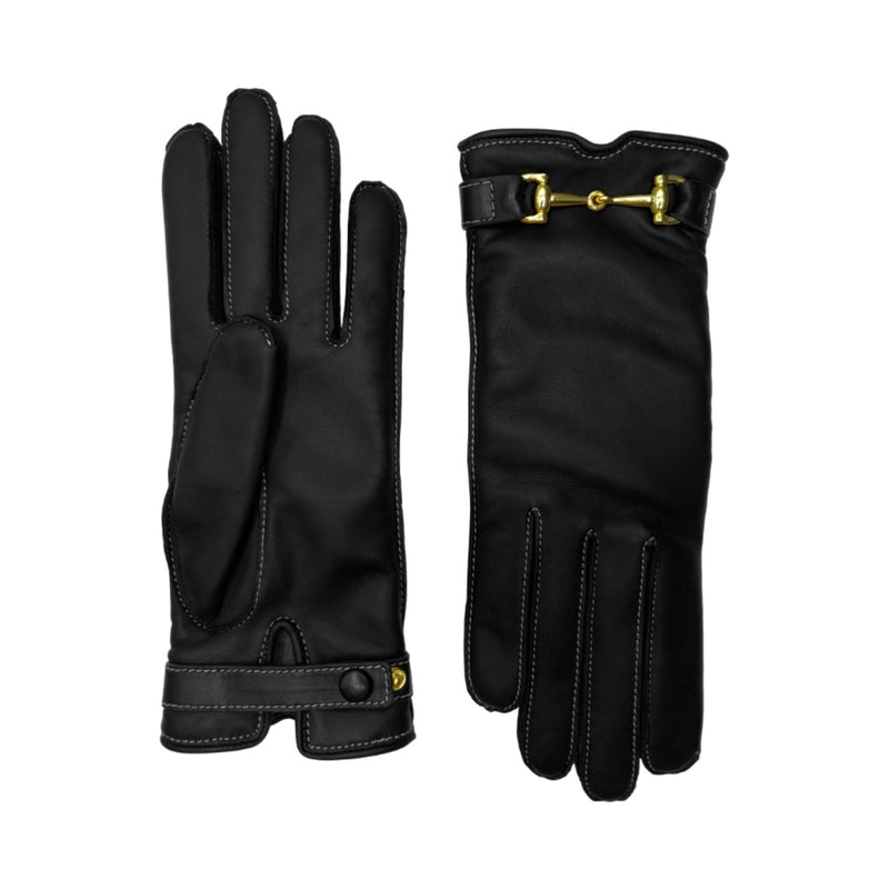 Gants Greco Cuir Doublés Cachemire - Noir Tactile - Femme