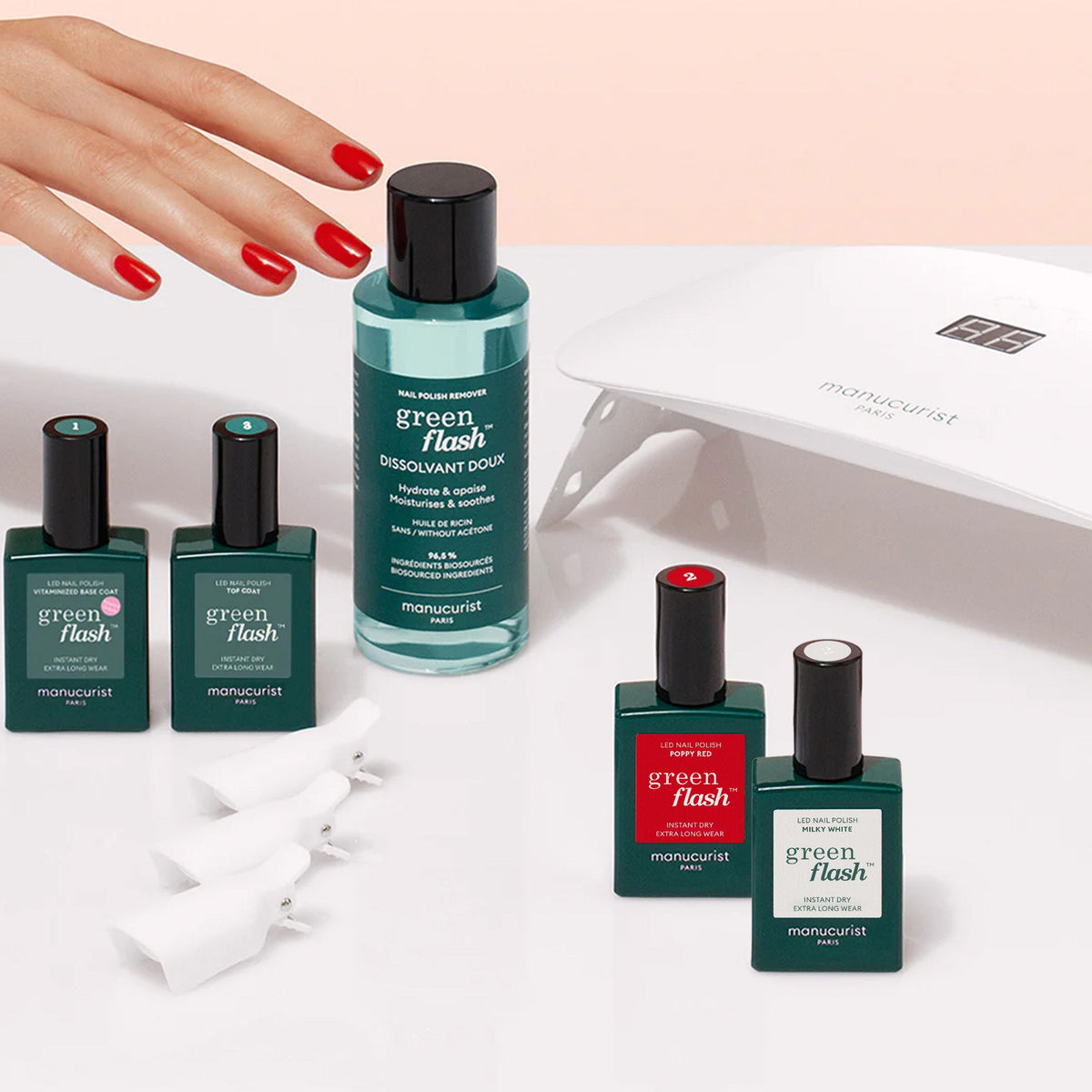 Starter Kit Green Flash™ 24W - Duo 2 Couleurs - Poppy Red & Milky White