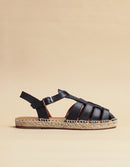 Espadrilles Grenade - Cuir Noir - Femme