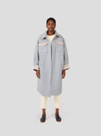 Manteau De Marine En Laine Et Cachemire Plomb