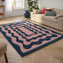 Tapis Groovy 382 - Motif Moderne - Bleu - Intérieur