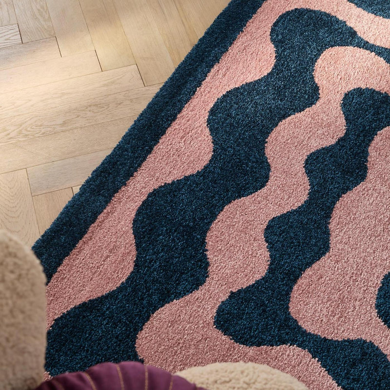 Tapis Groovy 382 - Motif Moderne - Bleu - Intérieur