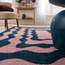 Tapis Groovy 382 - Motif Moderne - Bleu - Intérieur
