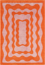 Alfombra Groovy 382 - Estampado moderno - Naranja - Interior