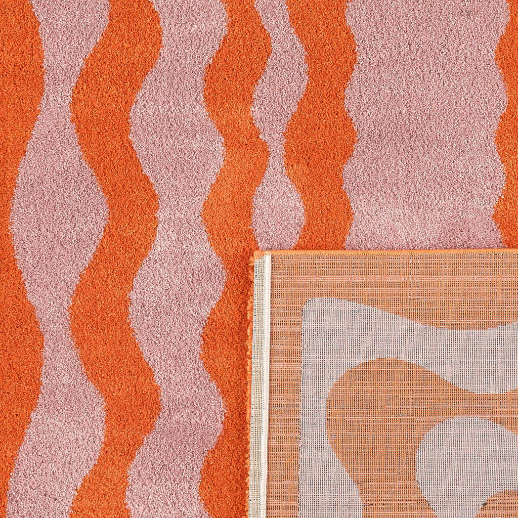 Alfombra Groovy 382 - Estampado moderno - Naranja - Interior