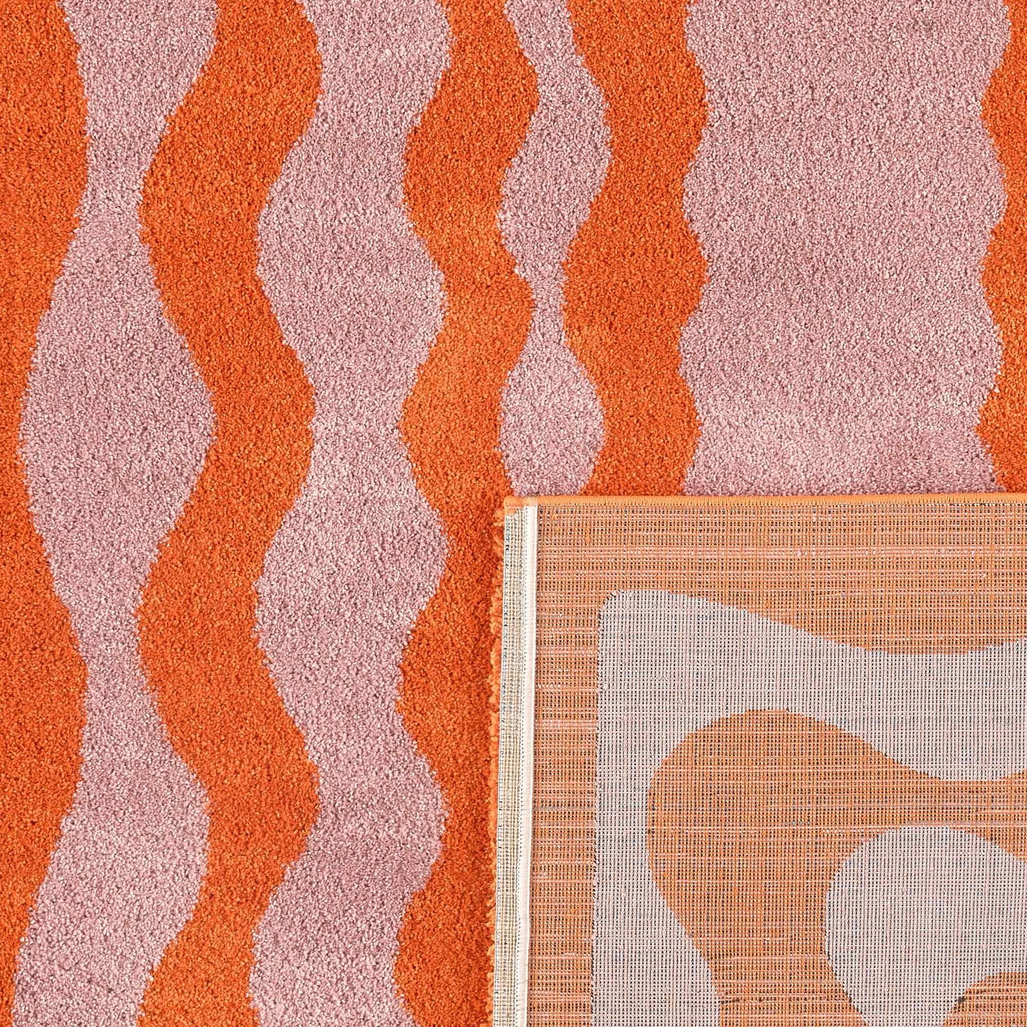 Alfombra Groovy 382 - Estampado moderno - Naranja - Interior
