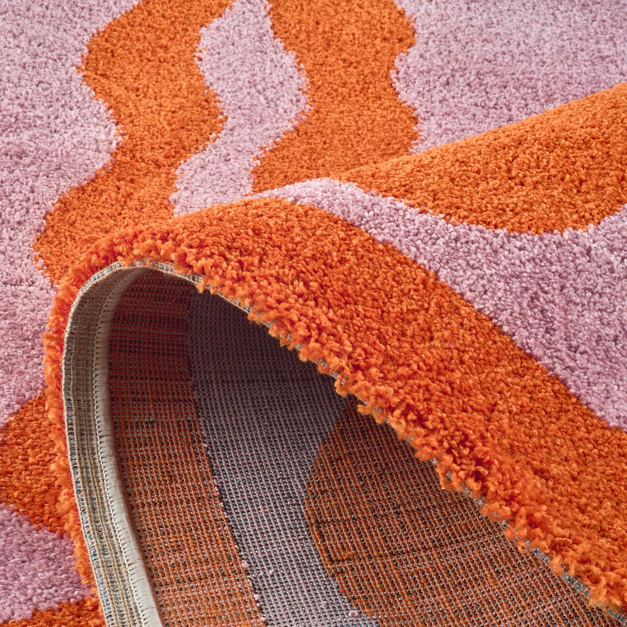 Alfombra Groovy 382 - Estampado moderno - Naranja - Interior