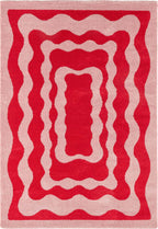 Alfombra Groovy 382 - Diseño moderno - Rojo - Interior