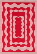 Tapis Groovy 382 - Motif Moderne - Rouge - Intérieur