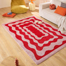 Tapis Groovy 382 - Motif Moderne - Rouge - Intérieur