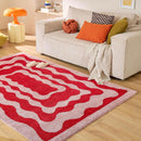 Tapis Groovy 382 - Motif Moderne - Rouge - Intérieur