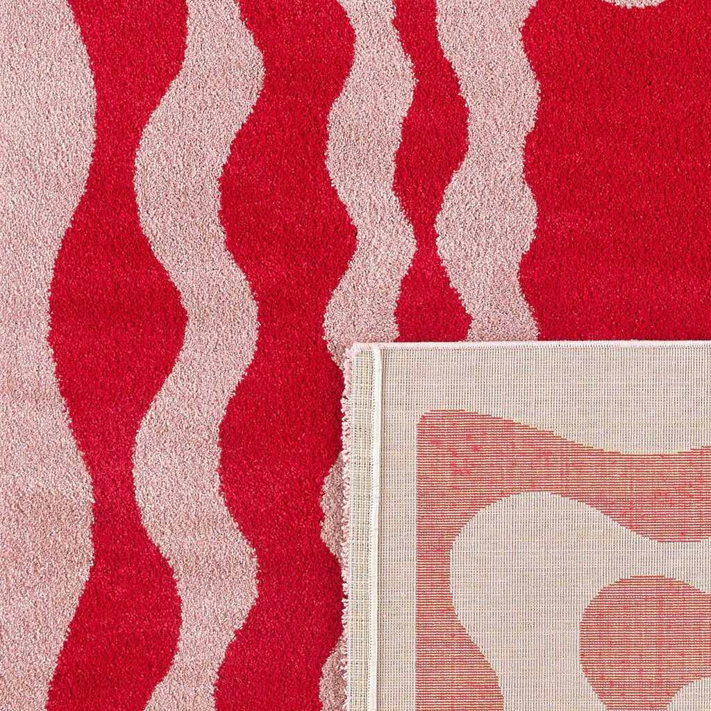 Alfombra Groovy 382 - Diseño moderno - Rojo - Interior