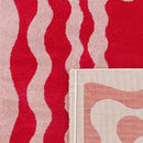 Tapis Groovy 382 - Motif Moderne - Rouge - Intérieur