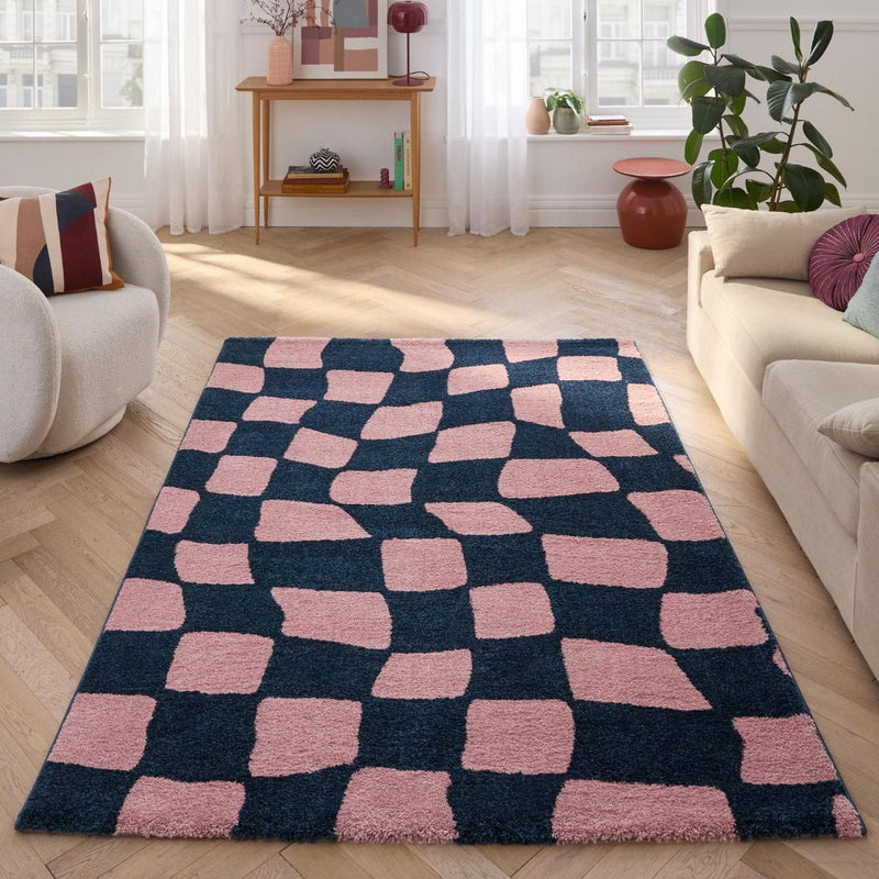 Tapis Groovy 383 - Motif Moderne - Bleu - Intérieur