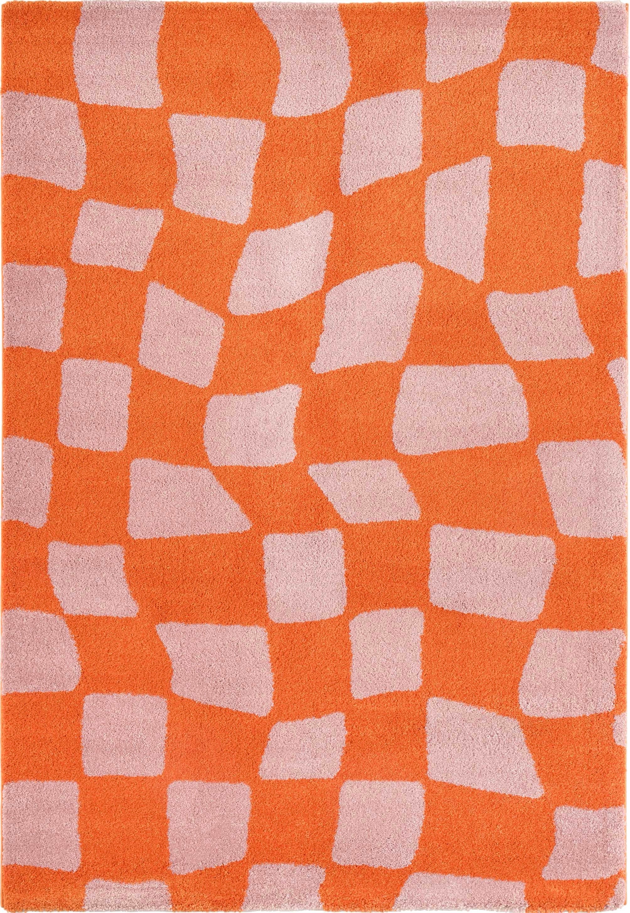 Alfombra Groovy 383 - Estampado moderno - Naranja - Interior