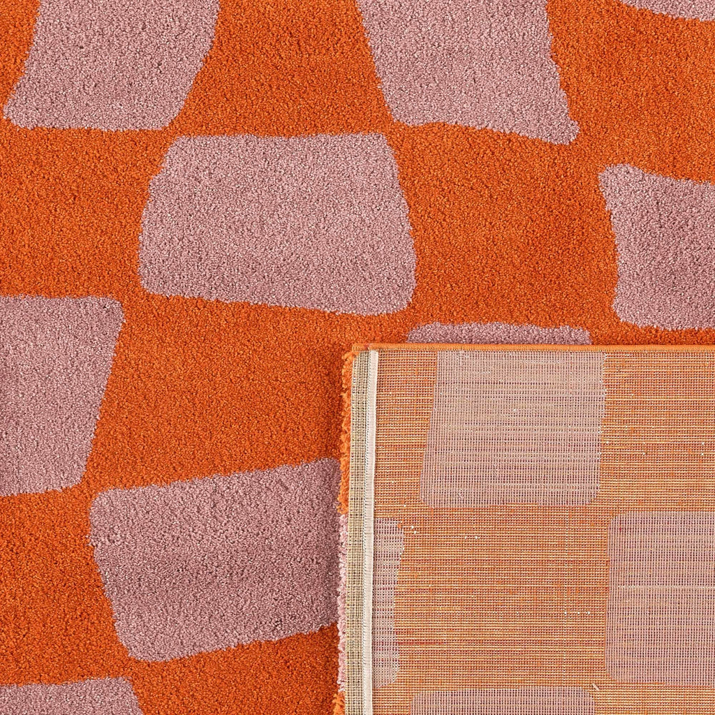 Alfombra Groovy 383 - Estampado moderno - Naranja - Interior