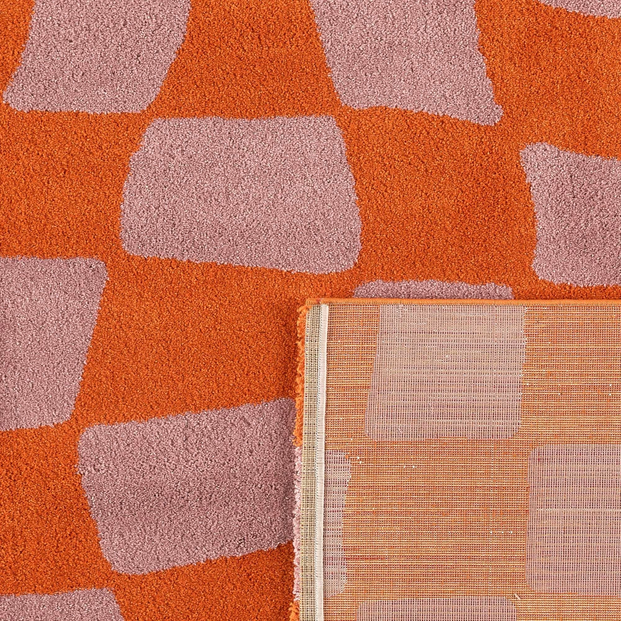 Alfombra Groovy 383 - Estampado moderno - Naranja - Interior
