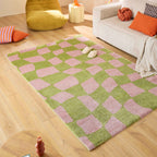 Alfombra Groovy 383 - Estampado moderno - Verde - Interior