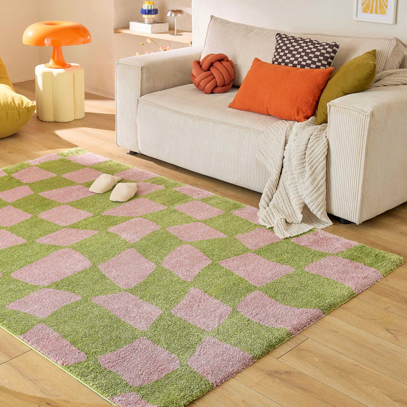 Tapis Groovy 383 - Motif Moderne - Vert - Intérieur
